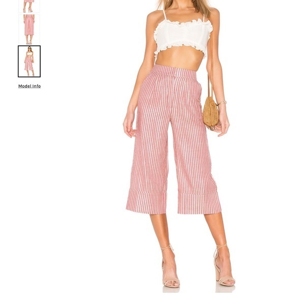 Revolve Tularosa Culotte Pants Strips Pink and Gold - Picture 3 of 13